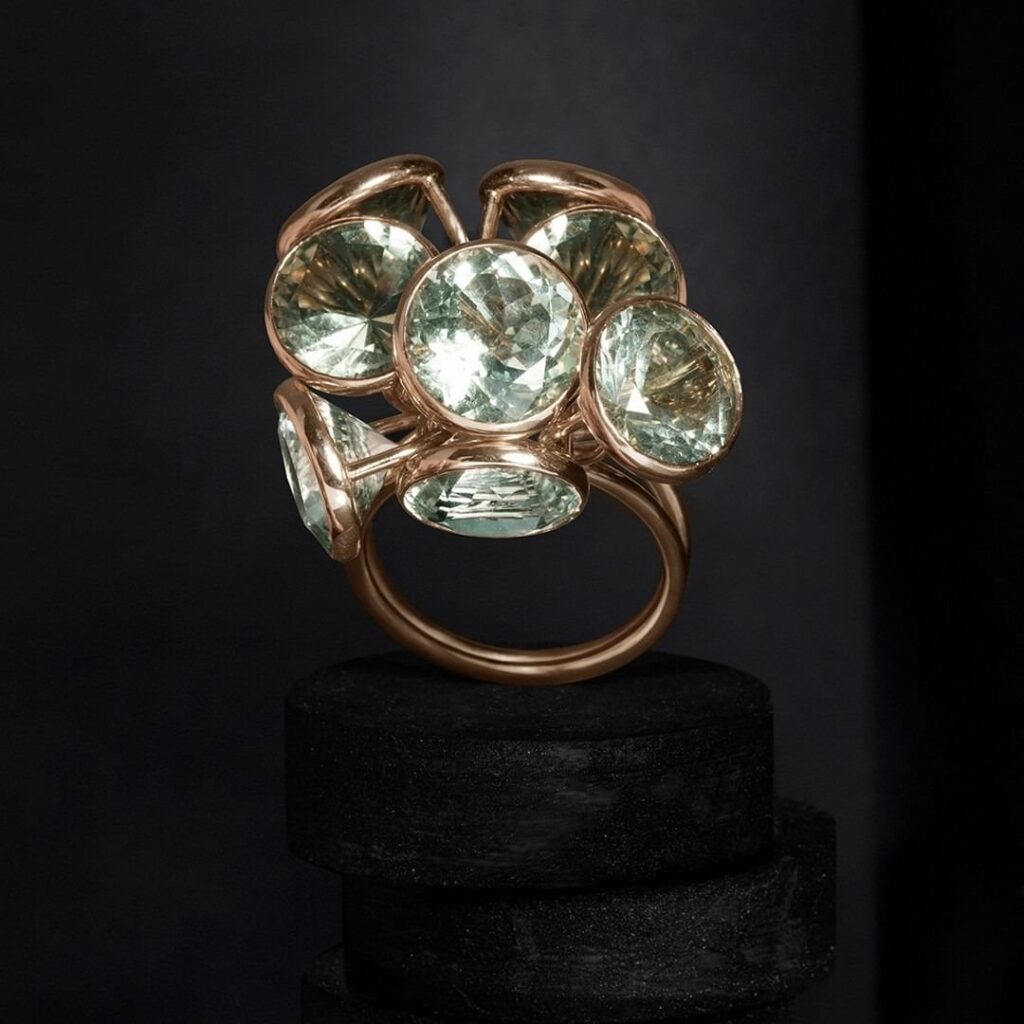 Smarties de Mattioli: Una celebración de la elegancia / Patricia Olivares Taylhardat, Mattioli, Smarties, italiana, rosa, oro, prasiolitos, colección, artesanía, joyería, gemas, 18 quilates, zarcillos, amatista, anillo, topacio, arte, joyas, piedras preciosas, filosofía, oda