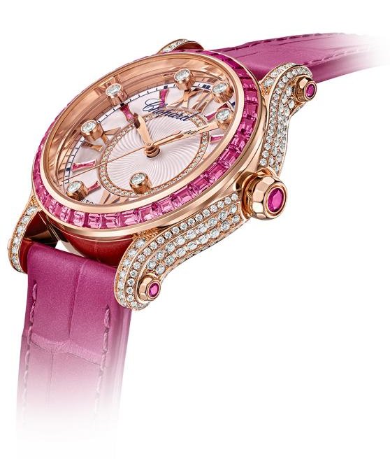 Happy Sport Rose: La rosa del tiempo de Chopard / Patricia Olivares Taylhardat, Chopard, Happy Sport Rose, Caroline Scheufele, diamantes, maison, oro, rubíes, bisel, relojería, piedra preciosa, correa, zafiros, cuero, cabujones, corona, joyas, amantes, colección, 18 quilates, arte