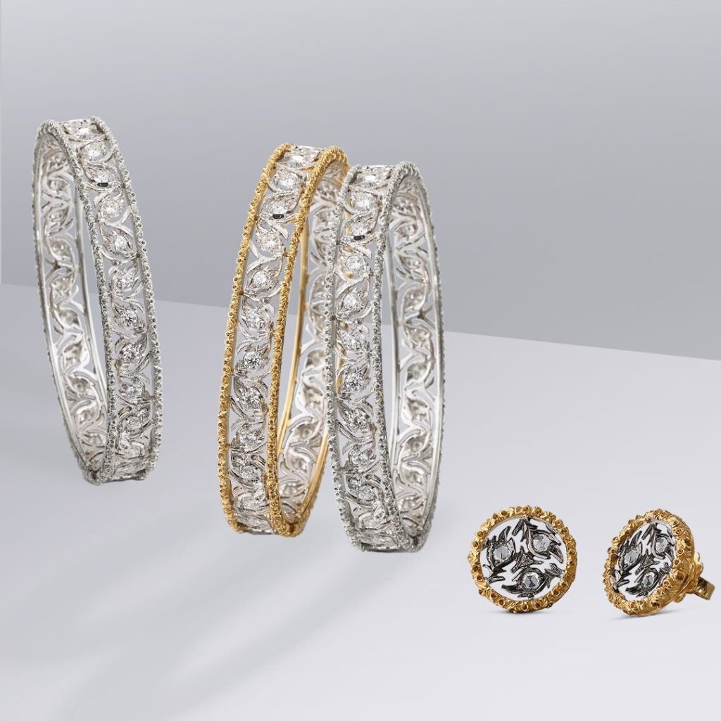 Ramage por Buccellatti, una oda natural al renacimiento / Patricia Olivares Taylhardat, Ramage, Buccellatti, renacimiento, colección, metal, brazaletes, pendientes, anillos, colgantes, oro blanco, diamantes, orlas, ojas, oro amarillo