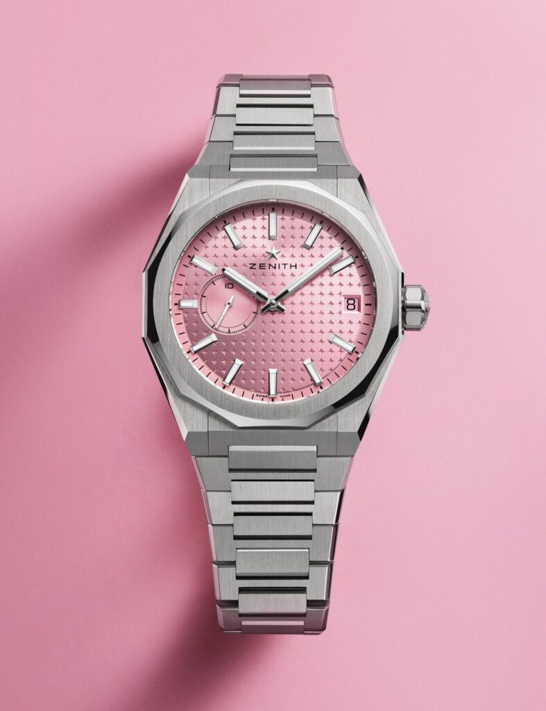 Zenith nos presenta su lado más rosa con el DEFY Skyline Pink / Patricia Olivares Taylhardat, Zenith, rosa, DEFY, Skyline Pink, cáncer, mama, autoexamen, diagnostico, colección, maison, Defy Skyline, unisex, guardatiempo, grabado, estrella, cuatro, puntas, 1969, vanguardista, relojería